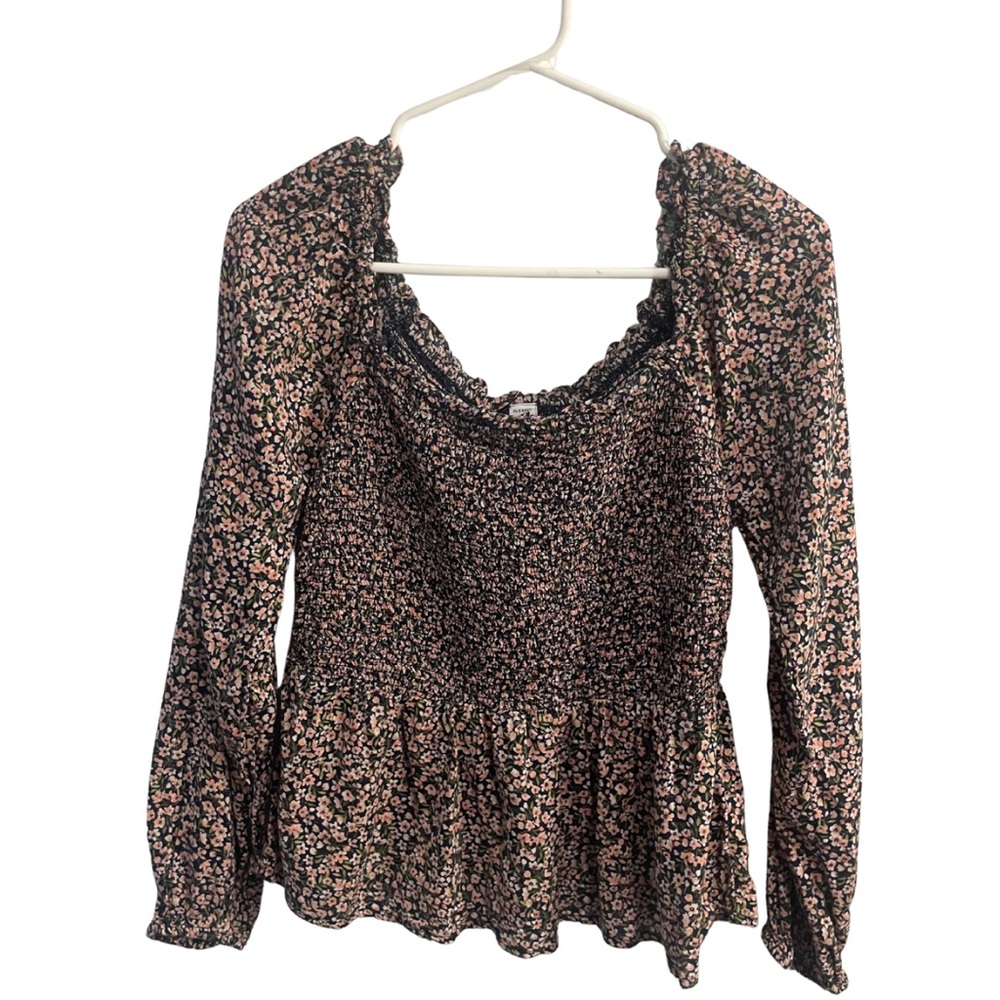 Old Navy Black Floral Blouse